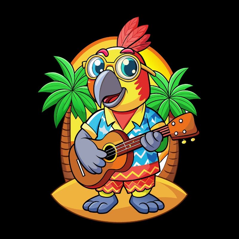 Funny Parrot Summer Beach Sunglasses Hawaiian