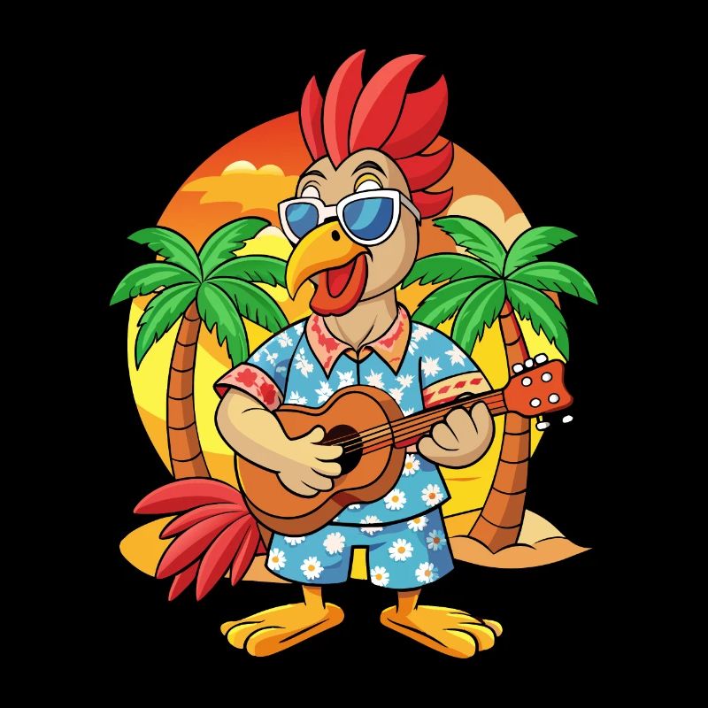 Drôle de lunettes de soleil de plage d’été coq hawaïen