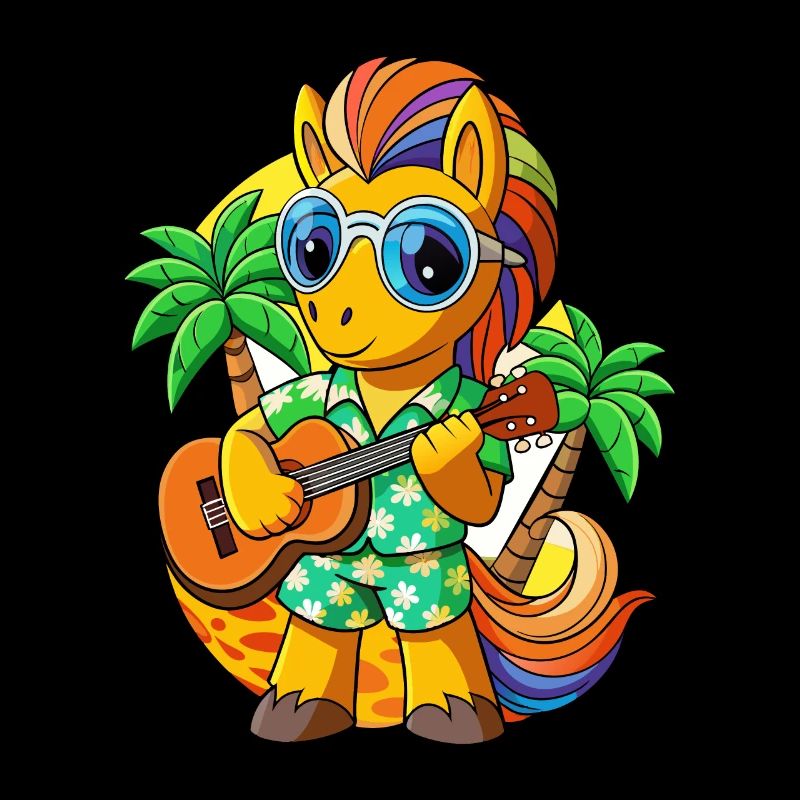 Drôle Pony Summer Beach Lunettes de soleil hawaïenne
