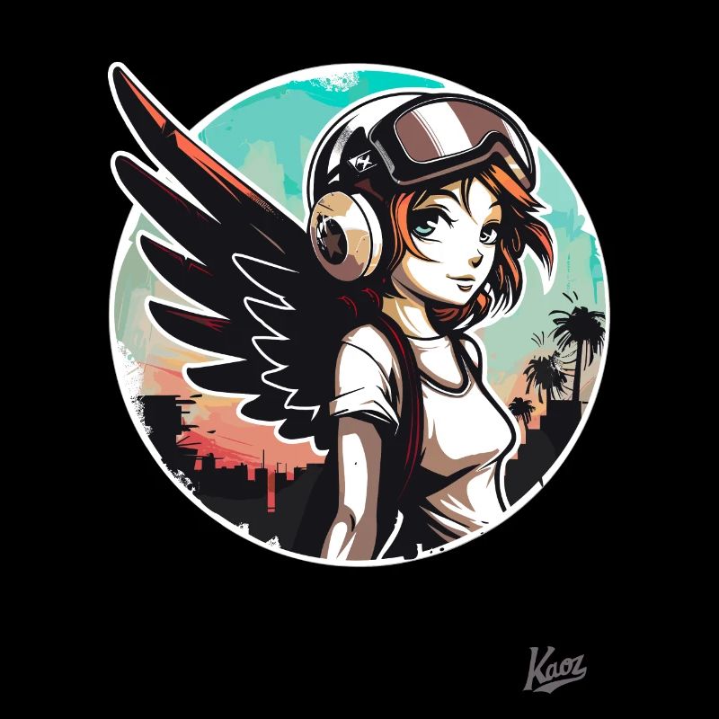 Fille alternative cool avec des ailes d’ange