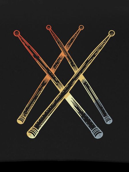 Retro Drumsticks Sketch