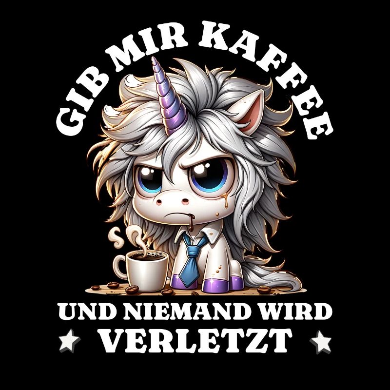 Morgenmuffel Gib mir Kaffee lustiges Einhorn