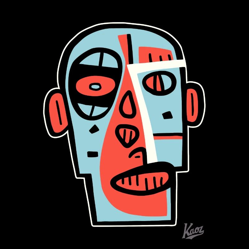 Abstract Cubism Art: A Face Portrait