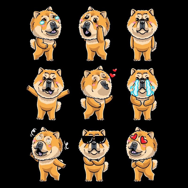 Chow chow dog emoticon