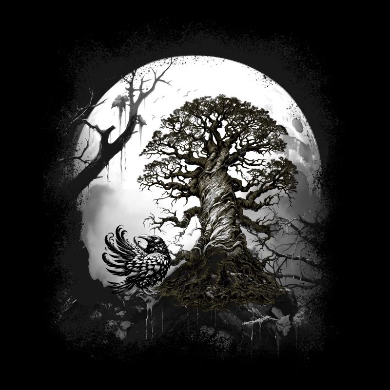 Halloween Corbeau Corbeau Forêt Créature Forêt Occulte