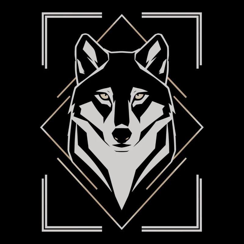 Stylish Wolf Head Geometric