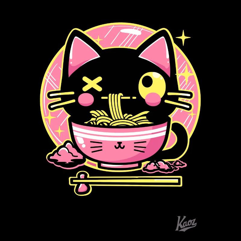 Super drôle mignon crazy ramen chat