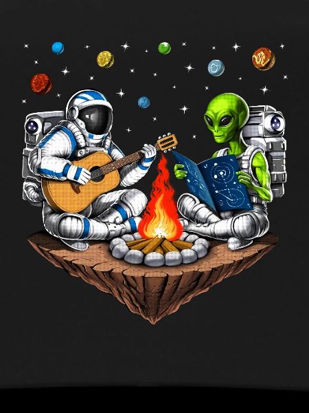 Space Astronaut Alien Camping