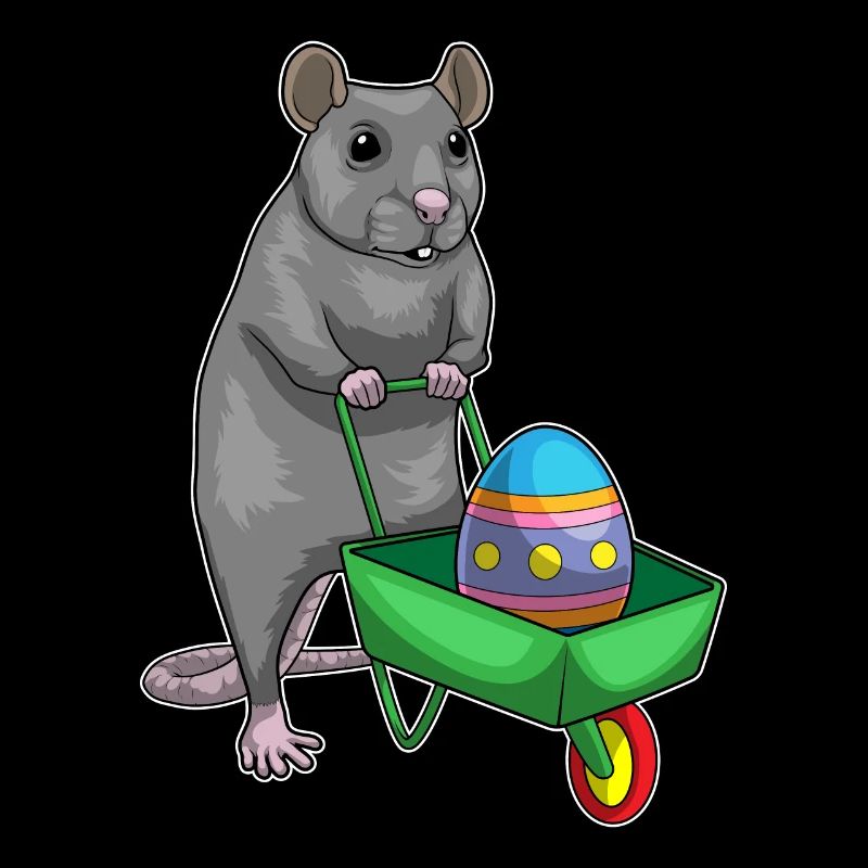 Rat Pâques Oeuf de Pâques Brouette