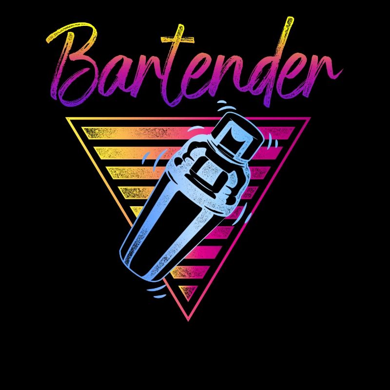 Bartender Mixologist 80s 90s Retro