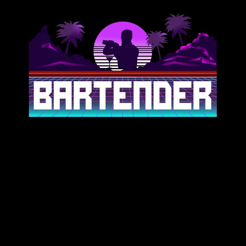 Bartender Mixologist 80s 90s Retro