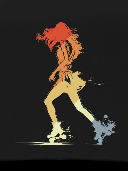 Patinage à roulettes fille graphique