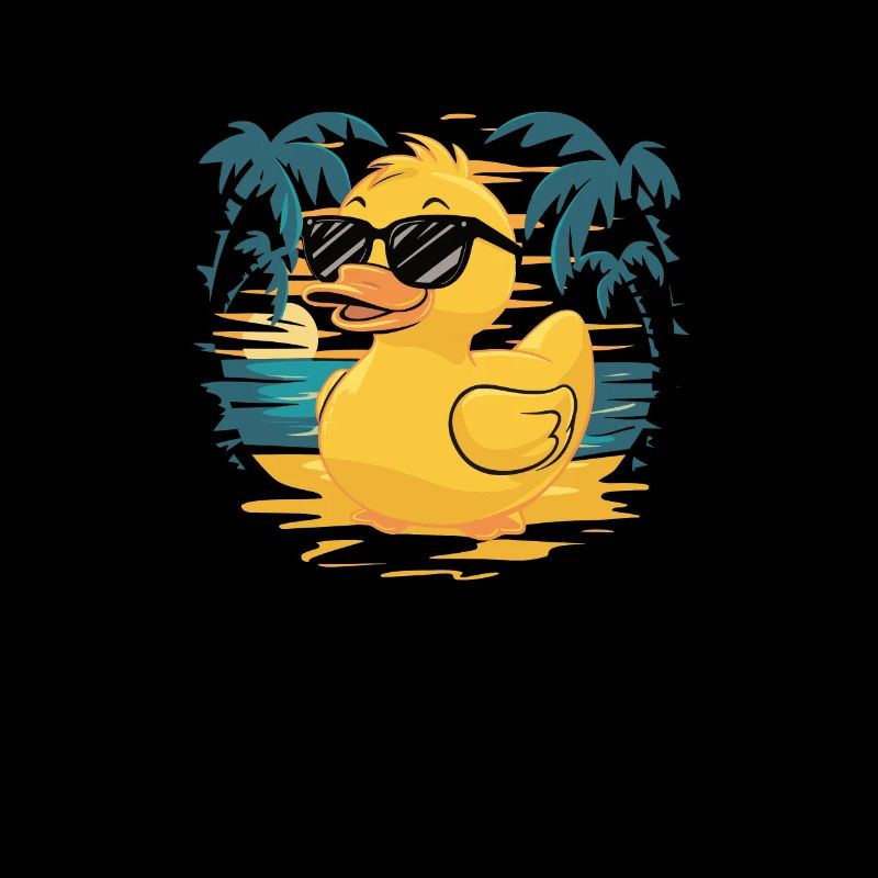 Canard en caoutchouc cool sur la plage