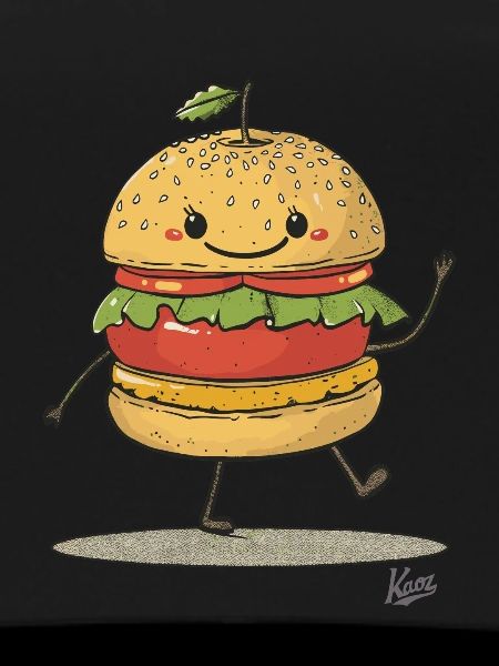 Retro Apple Sandwich Burger