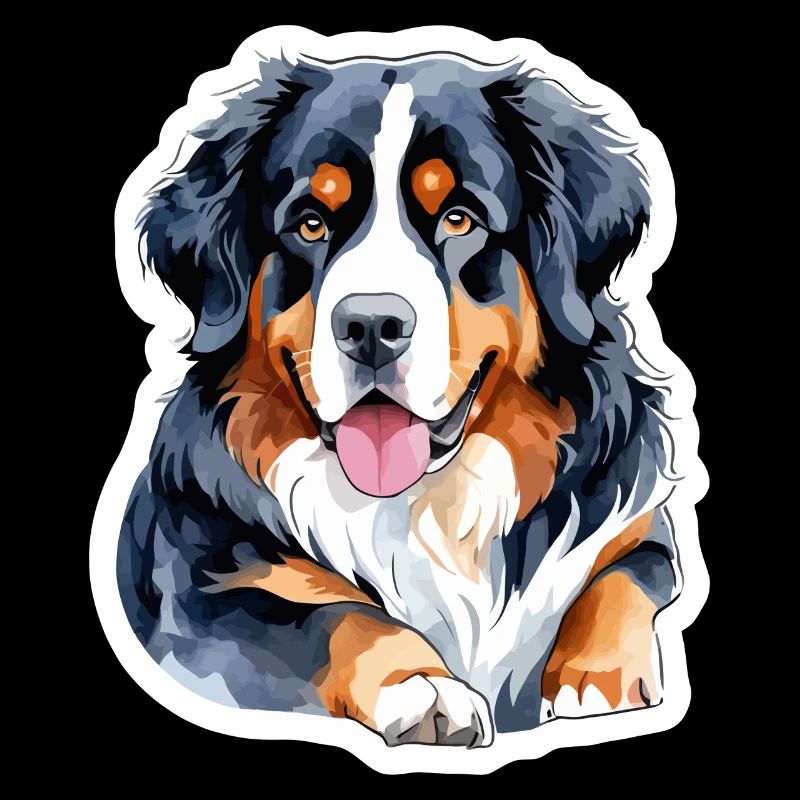 Berner Sennenhund Wasserfarben