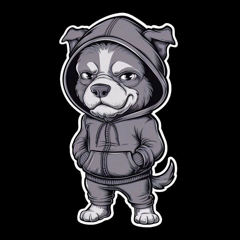 Chien cool en sweat à capuche élégant