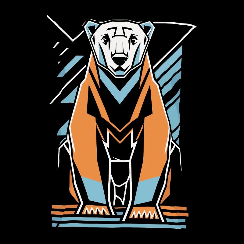 Abstract Polar Bear In Geometric Shapes