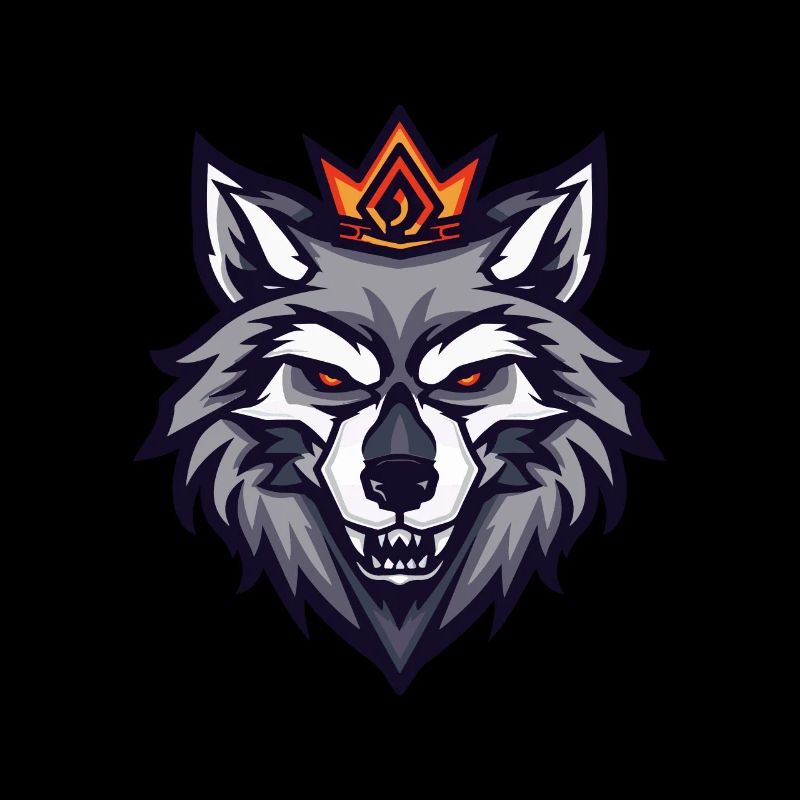 Wolf Kopf Krone
