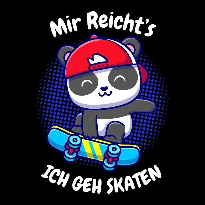 Kleiner Panda auf Skateboard
