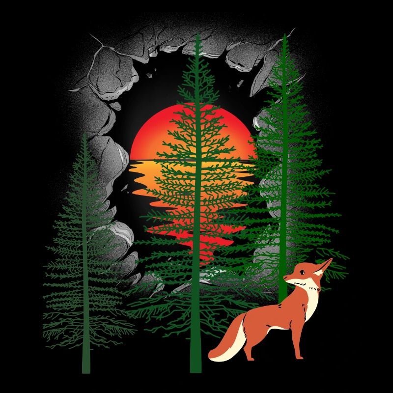 Forest Dwellers Fox Foxes Sunset Fairy Tale