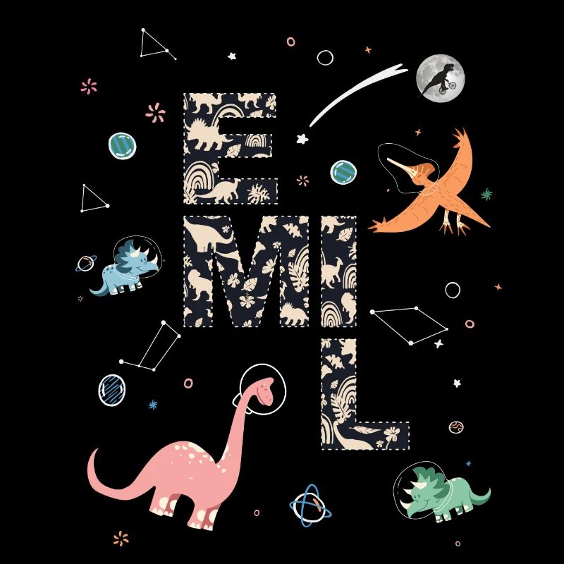 EMIL - Schöner Jungen Name mit Dinosaurier