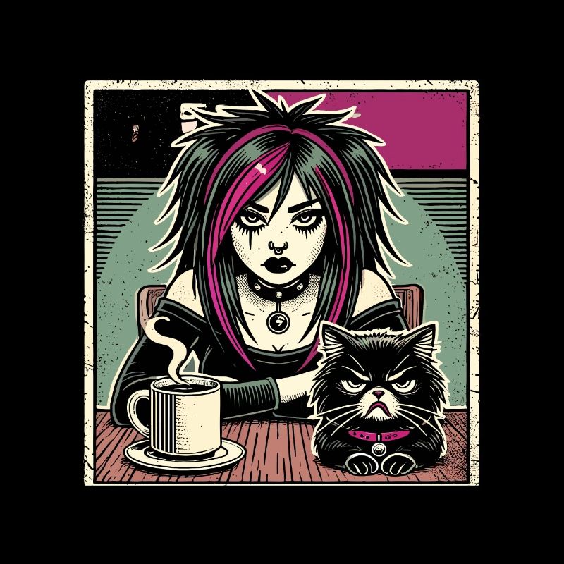 Pastel Style Goth Chat Amoureux Goth