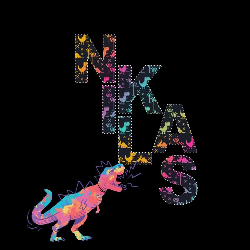 NIKLAS - Beautiful boy name with dinosaur