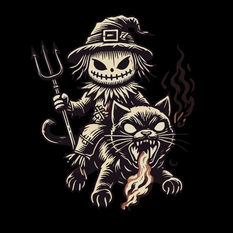 Creepy Devil Cat Dark Cats Design