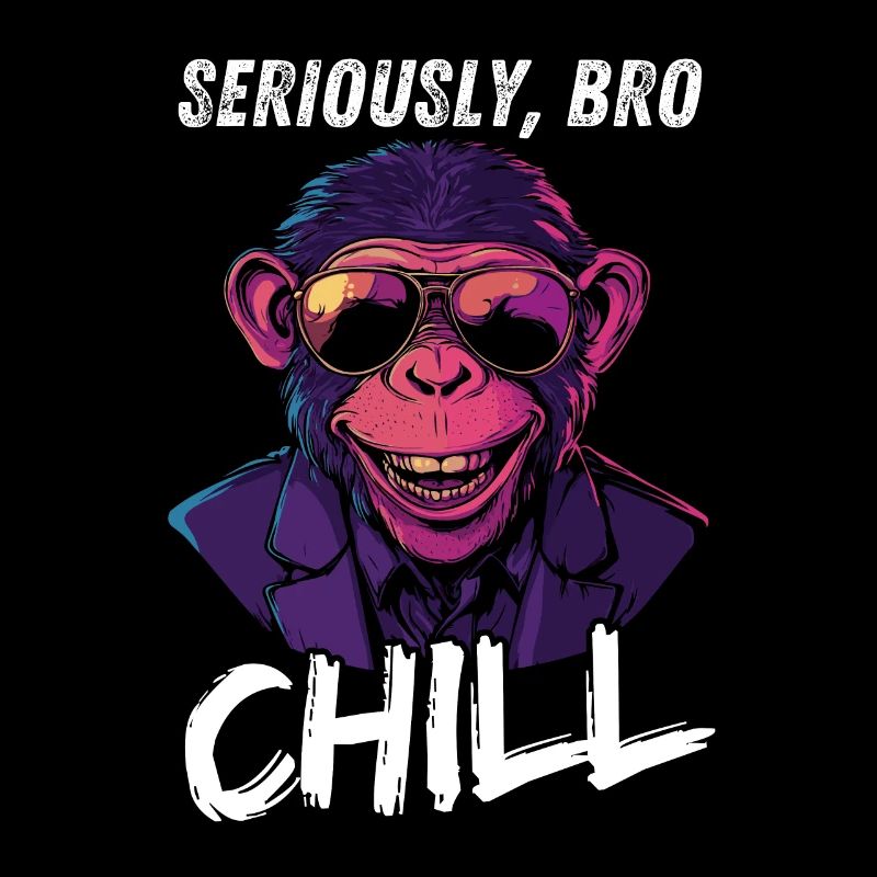 Seriously Bro Chill Affe Lächeln Meme Design