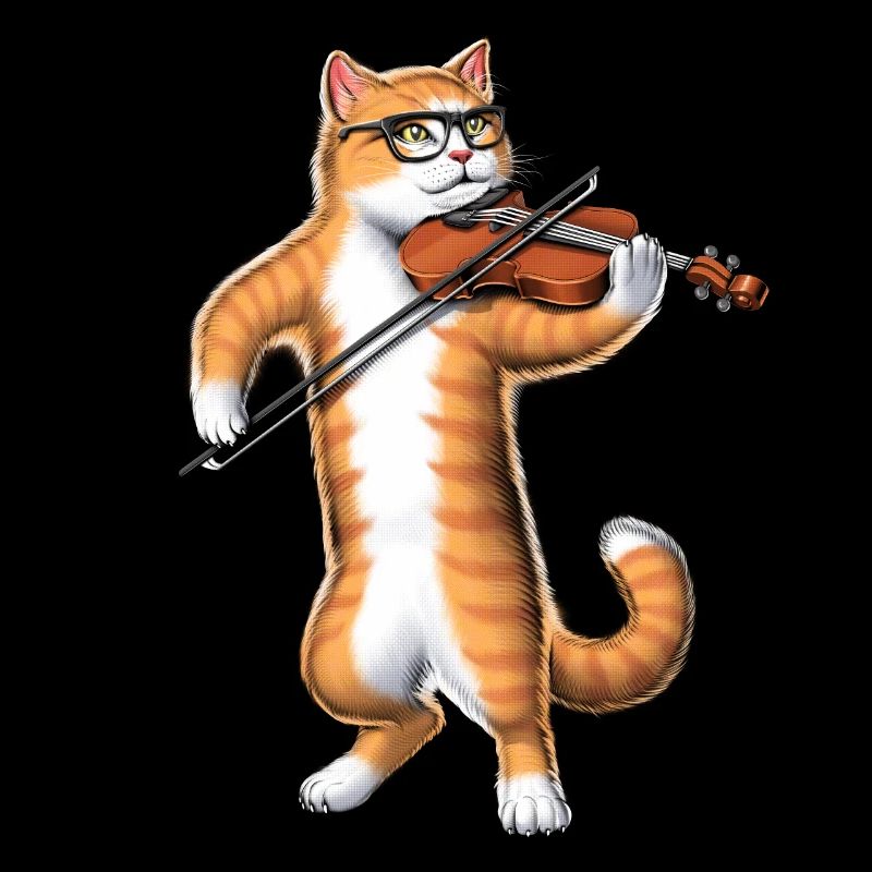 Chat jouant du violon