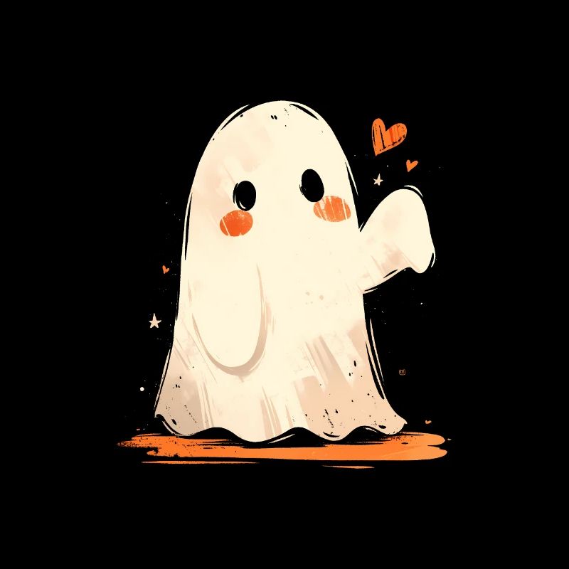 Cute Gespenst Geist Herzchen Halloween Spuk