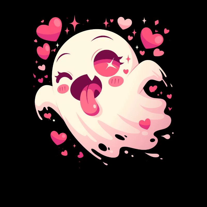 Cute Geist Gespenst Herzchen Halloween Spuk