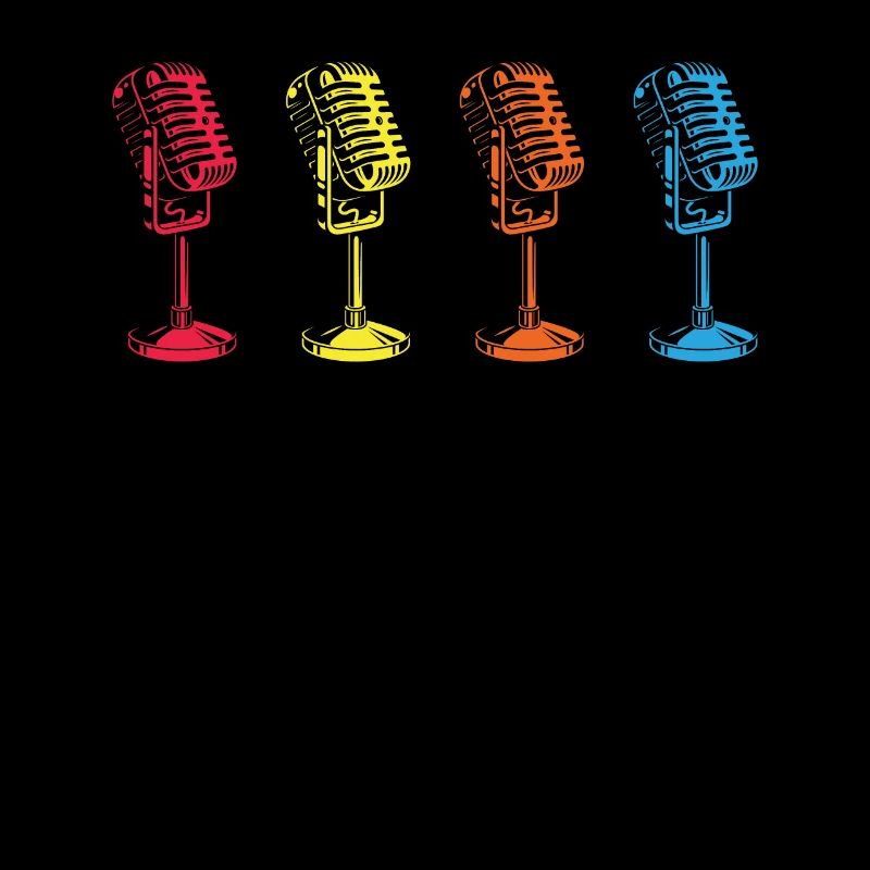 Retro Microphone Pop Art Colorful Karaoke