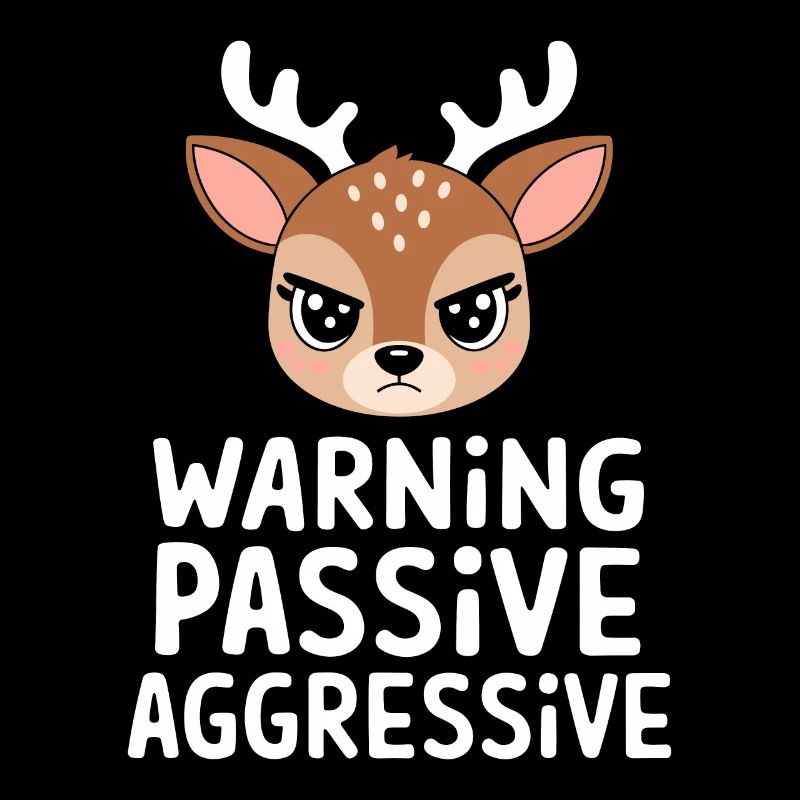 Warning Passive Aggressive Deer Cartoon