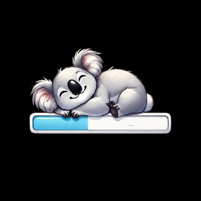 Niedlicher Schlafender Koala Mit Ladebalken