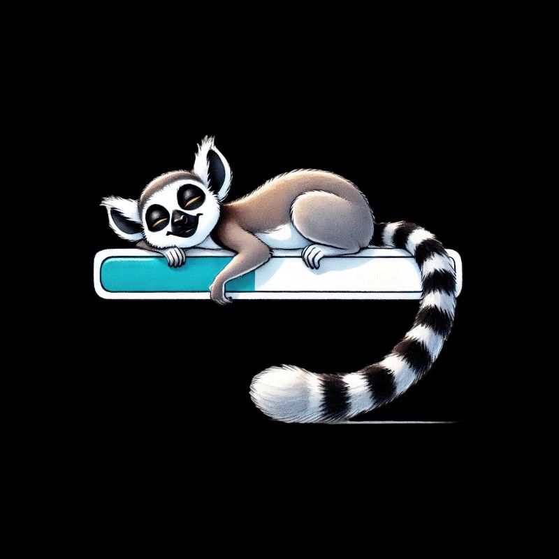 Sleeping Lemur on Loading Bar