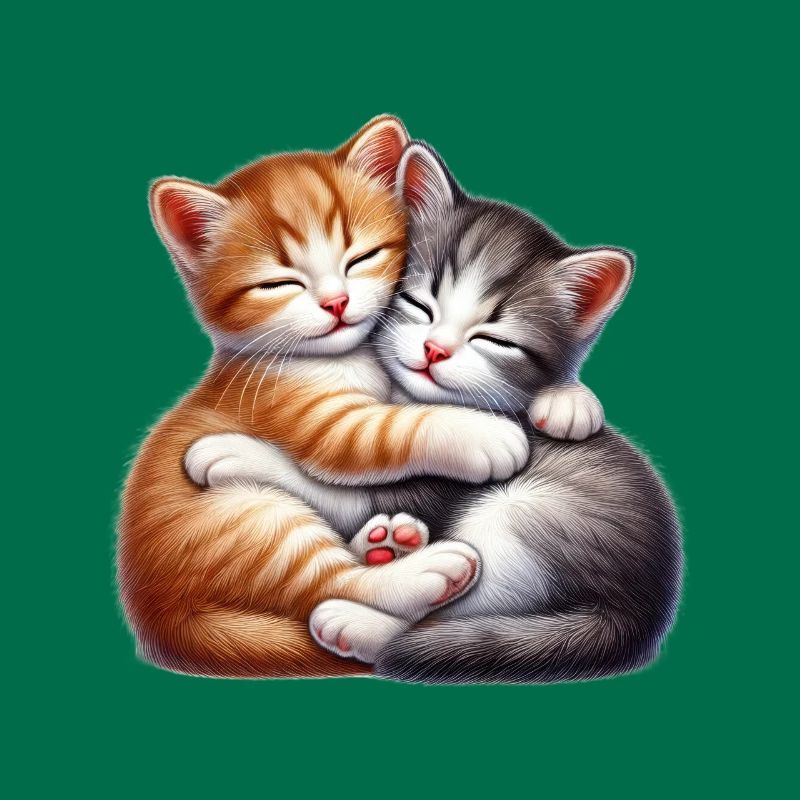 Deux chatons câlins dans une étreinte affectueuse