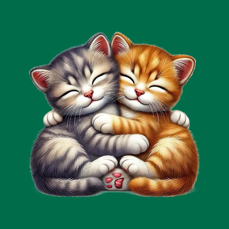 Deux chatons câlins dans une étreinte affectueuse