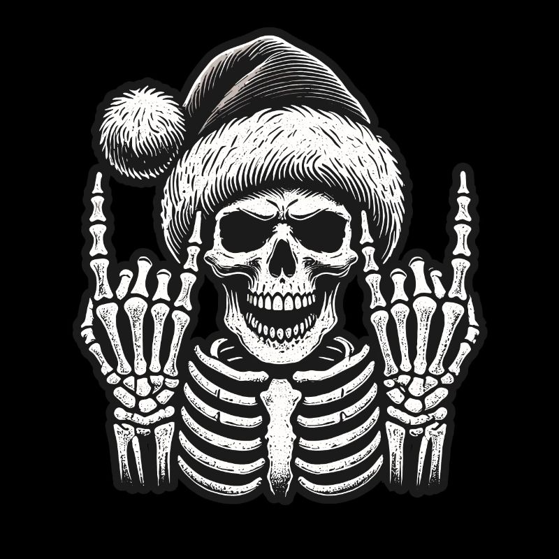 Gonna con cappello di Natale scheletro