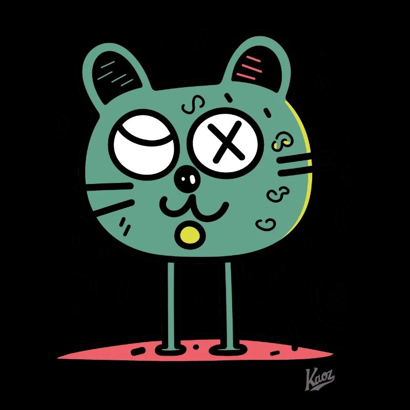 Chat ou chat de dessin animé drôle
