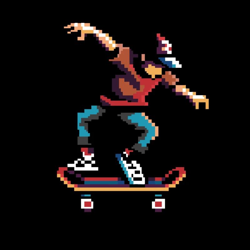Skateboarder Pixel Kunst