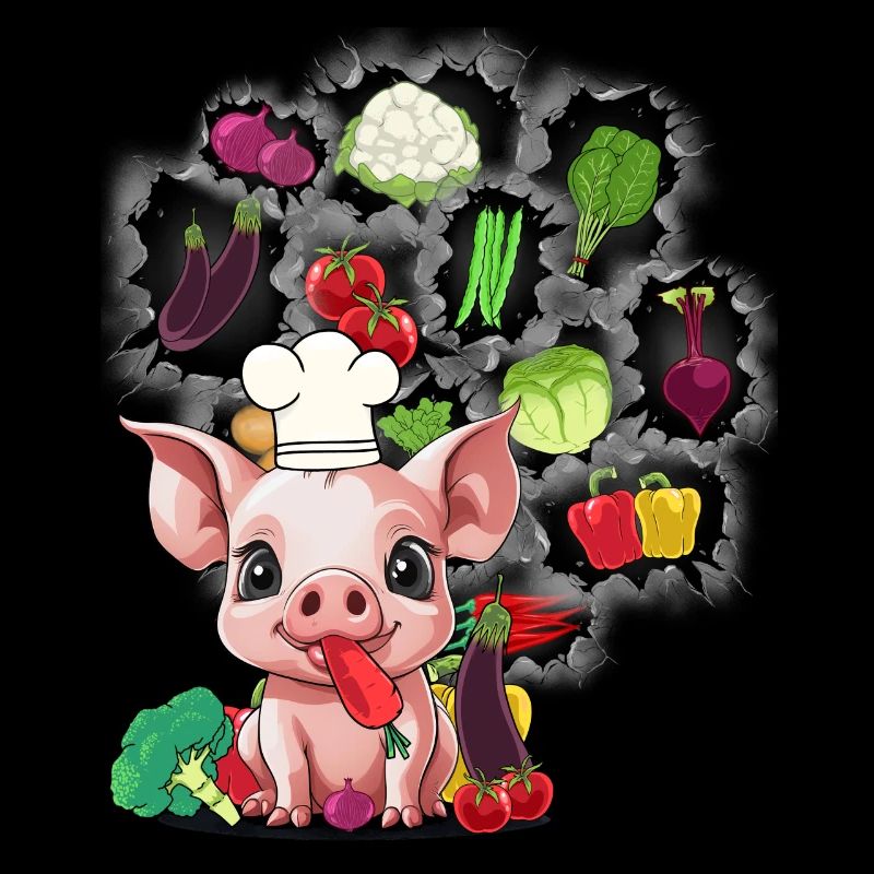 Vegetarian Cooking Piglet Piggy Vegetable Kitchen