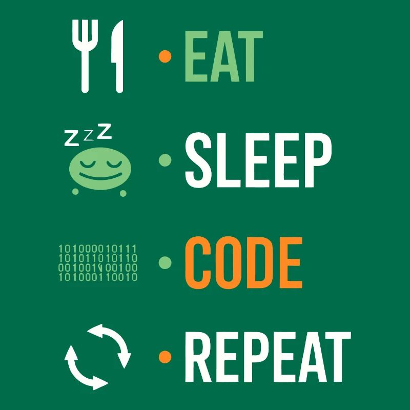 Manger, dormir, coder, répéter.