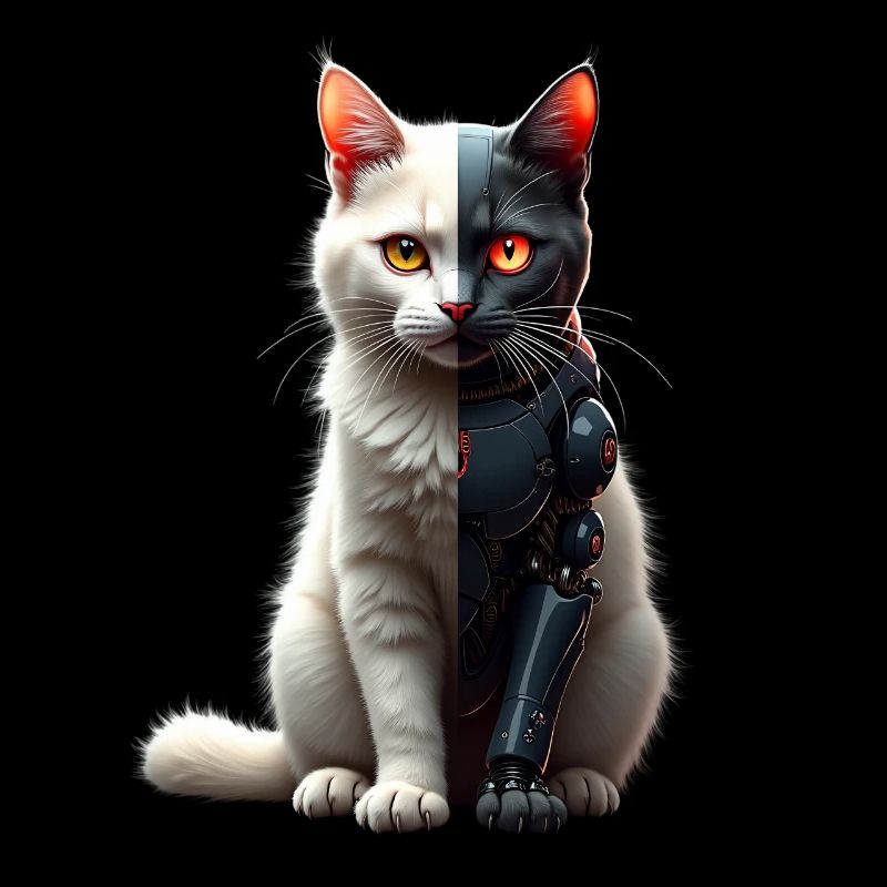 Drôle Robot Chat Tech Chats Cyborg Animal Chat