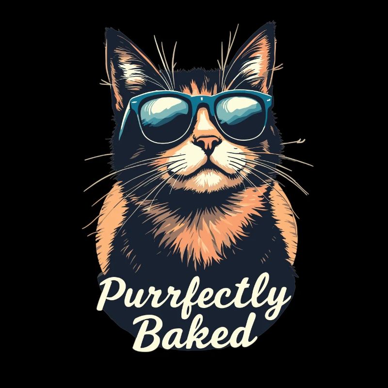 Chat parfaitement cuit Drôle de chat Dicton de chat