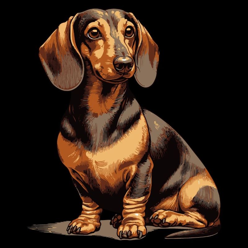 Sitzender Dackel
