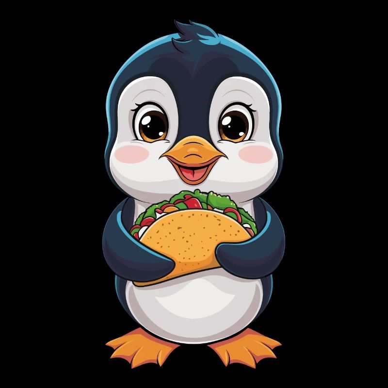 Cute penguin with tacos