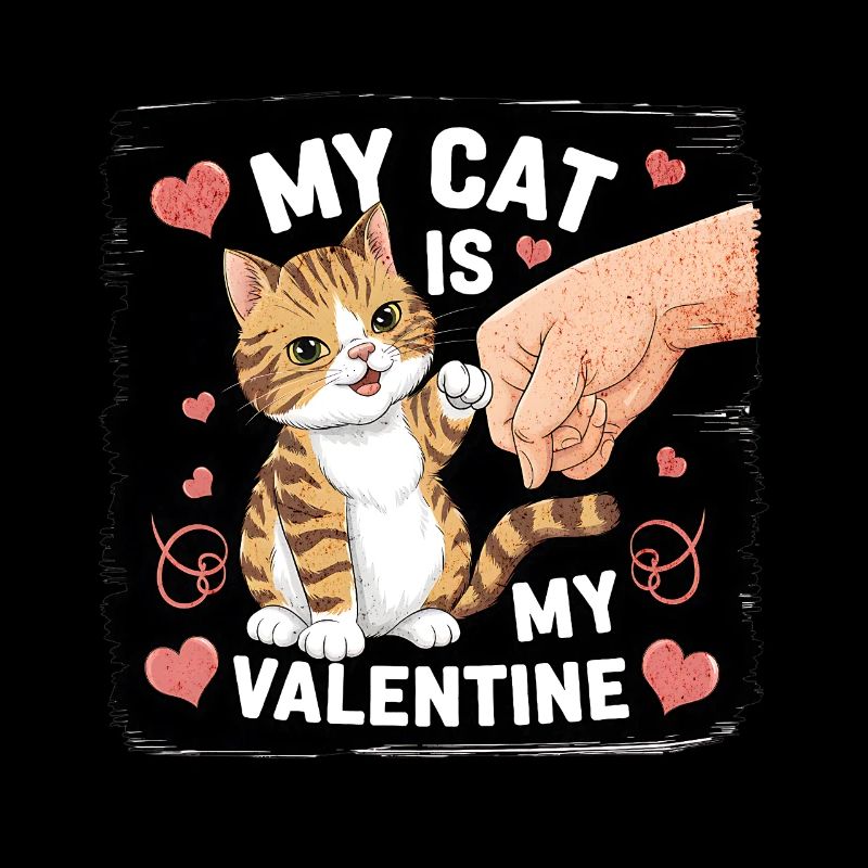Célibataire & Chat Saint-Valentin Mon chat est mon valentin