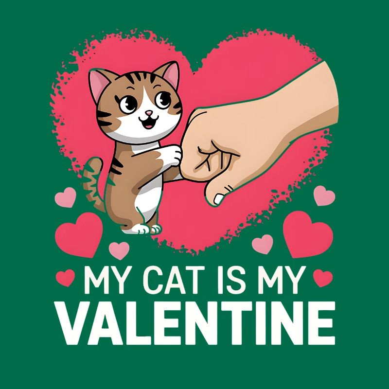 Célibataire & Chat Saint-Valentin Mon chat est mon valentin