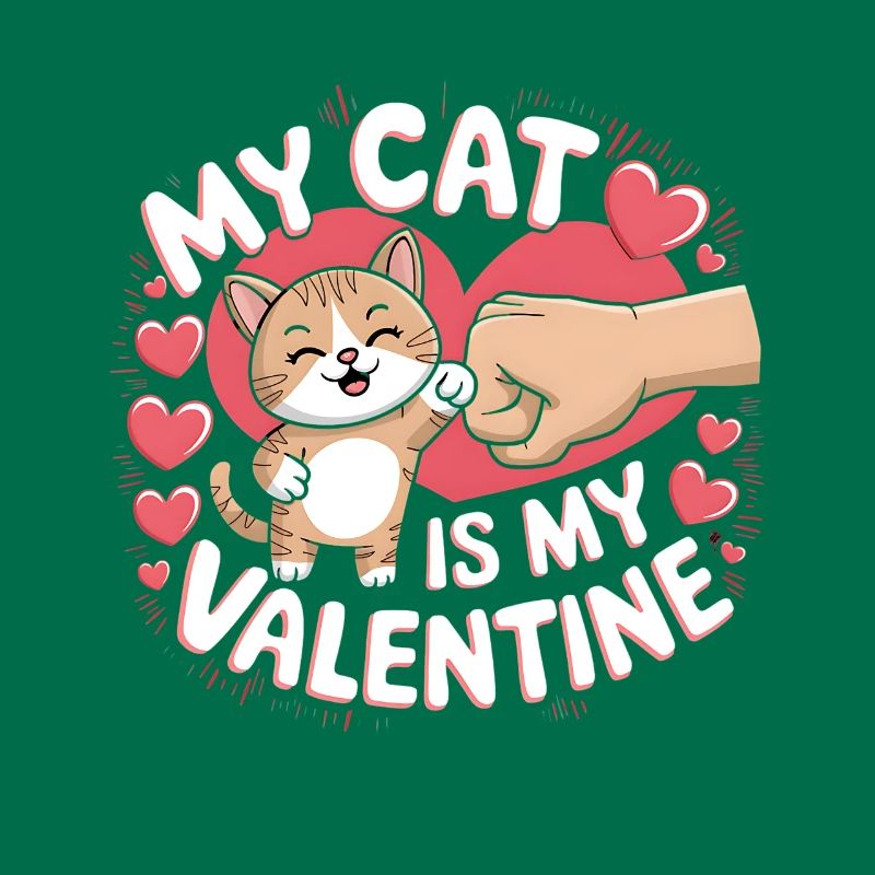 Célibataire & Chat Saint-Valentin Mon chat est mon valentin